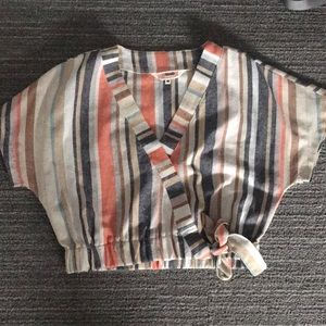 Striped wrap shirt